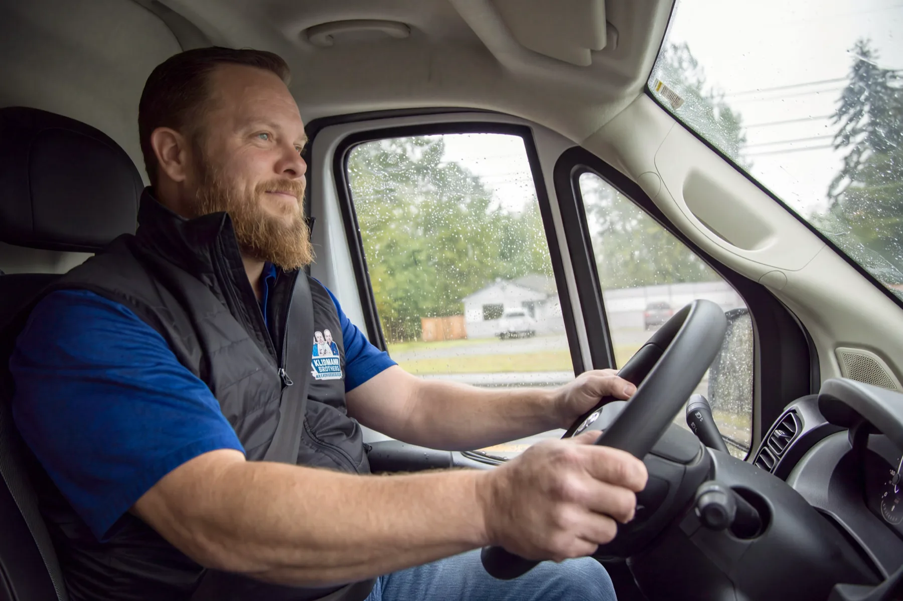A technician heading out on a service call