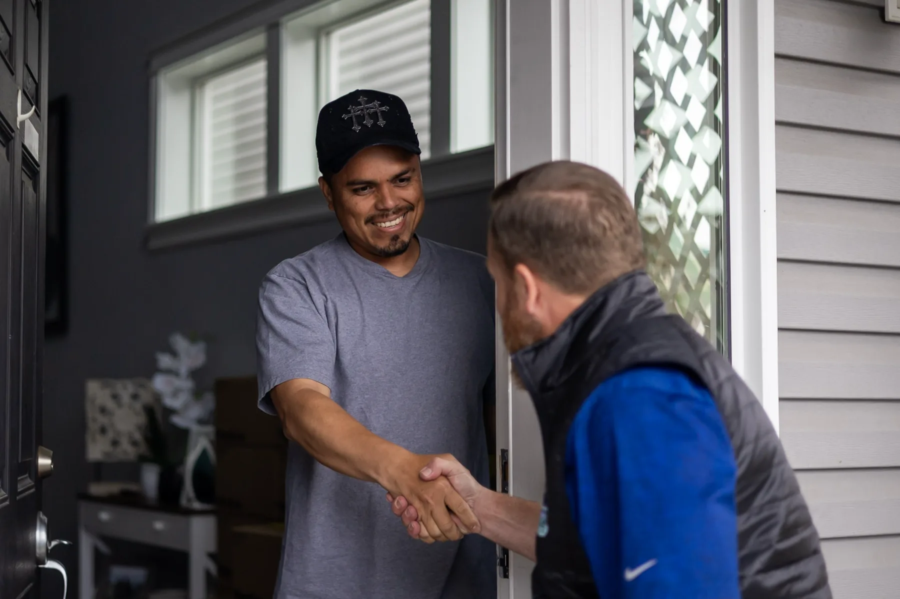 Kliemann Brothers technician greeting a homeowner