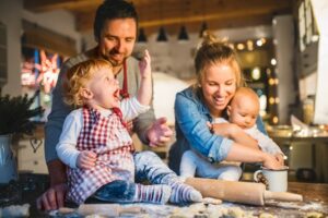 Happy Family Making Cookies