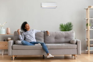Woman Relaxing in Living Room