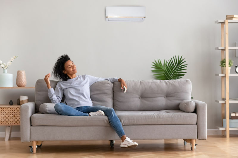 Woman Relaxing in Living Room